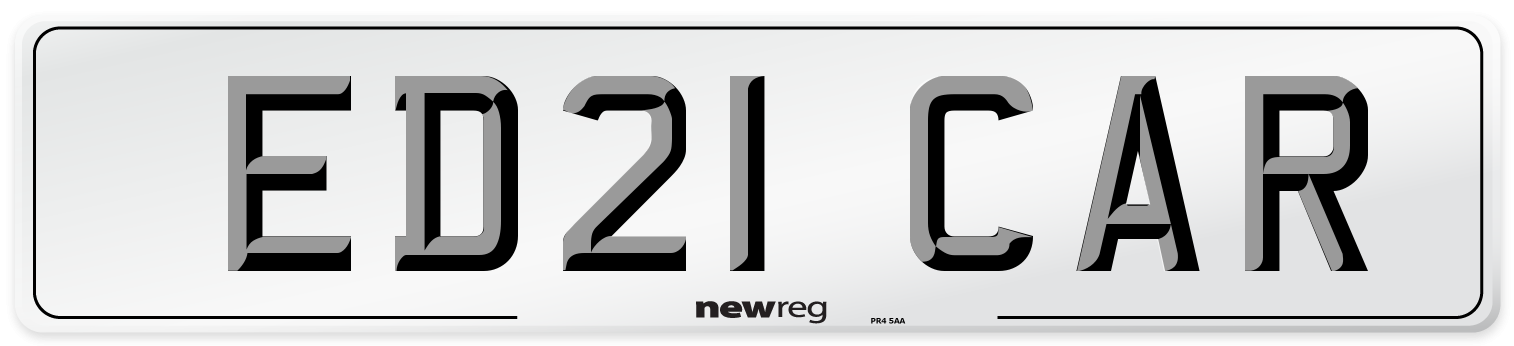 ED21 CAR Number Plate from New Reg